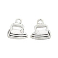 Small Electric Iron Metal Charms in Two Antique Finishes view 3
