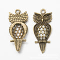 Long Owl Charm in 2 Metal Finishes for Jewelry Making view 3