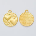 Sister Heart Disc Metal Charm Pendant in 4 Finishes for DIY Jewelry view 3