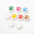 Paw Print Large Hole Bead in Nine Enamel Color Options view 3