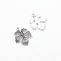 Textured Maple Leaf Metal Charms in Two Antique Finishes view 3