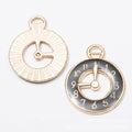 Round Enamel Clock Face Charms in Three Dial Colors view 3