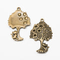 Antique Bronze and Silver Ornate Tree Charms for Jewelry Making view 3