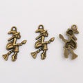 Flying Witch Charm In 2 Metal Finishes For Jewelry Making view 3