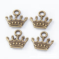 Vintage Style Metal Crown Charm in 2 Metal Finishes view 3