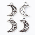 Filigree Crescent Moon Metal Charms in Four Finishes view 3