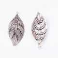 Filigree Leaf Connector Alloy Jewelry Making Component in 2 Finish Options view 3