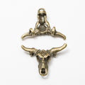 Longhorn Bull Skull Multi Loop Connector in Two Antique Finishes view 3