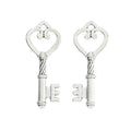 Heart Bow Skeleton Key Metal Charm for Jewelry Making in Antique Bronze and Antique Silver view 3