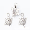 Small Turtle Charm with Patterned Shell in Two Antique Finishes view 3