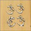 Antique Metal Om Symbol Charm Pendant With Textured Detail, Single Finish view 3