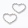 Vintage Style Metal Open Chain Heart Connector in 2 Metal Finishes view 3