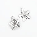 Five Petal Flower Metal Charms in 2 Pictured Finishes view 3