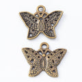 Filigree Butterfly Metal Charms in 2 Pictured Finishes view 3
