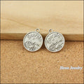 Antique Silver Scorpio Zodiac Coin Charms for Jewelry Making view 3