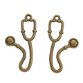 Stethoscope Metal Charm in Antique Bronze and Antique Silver view 3