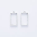 Open Rectangle Double Loop Pendant Frame Jewelry Component view 3