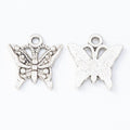 Antique Beaded Butterfly Metal Charm, Two Finishes view 3