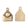 Heart Letter Envelope Charms In Two Finishes For Jewelry Making view 3