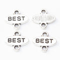 Oval BEST Word Two-Loop Connector in 2 Pictured Finishes view 3