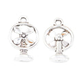 Table Fan Charm Alloy Jewelry Making Component in 2 Finish Options view 3