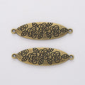 Filigree Rose Oval Connector Charms in Two Finishes view 3