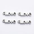 Lowercase Love Word Connector Charms in Two Finishes view 3