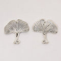 Ginkgo Leaf-Shaped Metal Charm Pendants in 2 Finishes view 3