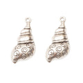 Spiral Seashell Charm in 2 Metal Finishes for Jewelry Making view 3