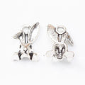 Three Dimensional Rabbit Head Metal Charm Pendant Jewelry Making Component view 3