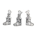 Detailed Christmas Stocking Charms in Bronze and Silver view 3
