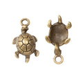 Raised Shell Turtle Metal Charms in Two Finishes Jewelry Making Pendants view 3