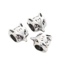 Vintage Style Metal Fox Head Large Hole Bead in 2 Metal Finishes view 3