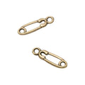 Mini Safety Pin Metal Charms in Two Antique Finishes view 3
