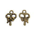 Bow and Candy Cane Charms in Bronze and Antique Silver view 3