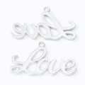 Script Love Word Metal Charm Pendant Jewelry Making Component view 3