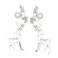 Bronze Gold and Silver Deer with Floral Antler Charms view 3