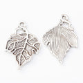 Veined Leaf Metal Charm Pendant For Jewelry Making view 3