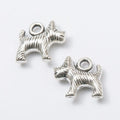 Small Terrier Dog Detailed Metal Charm in 3 Finishes view 3