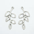 Leaf Branch Charm Openwork Metal Pendant in Five Finishes view 3