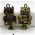 Perched Owl Charm Alloy Jewelry Making Component in 4 Finish Options view 3