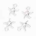 Curved Starfish Metal Charm In 7 Finish Options for Jewelry Making view 3