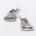 Antique Metal Ice Skate Charm Pendant With Textured Detail, 3 Finishes view 3