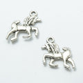 Antique Metal Horse And Rider Charm Pendant With Textured Detail, 5 Finishes view 3
