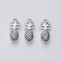 Textured Pineapple Metal Charms in Three Metallic Finishes view 3