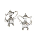 Sculpted Coffee Pot Charms in Two Antique Metal Finishes view 3