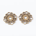 Round Floral Metal Connectors In Two Antique Finishes view 3