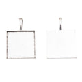 25 mm Square Cabochon Pendant Trays in Two Finishes view 3