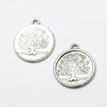 Round Embossed Tree of Life Metal Charms Jewelry Making Pendants view 3