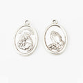 Praying Hands Oval Medal Charms in Antique Bronze, Antique Silver view 3